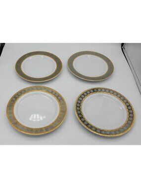 Platinum with Gold By Thun Baum Brothers 7-1/2 Inch Salad Plate Set of 4
